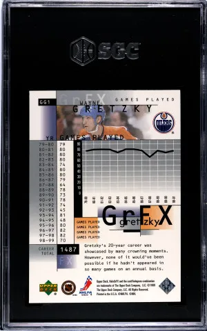 1999-00 Upper Deck HoloGrFX Gretzky GrFX #GG1 Wayne Gretzky back