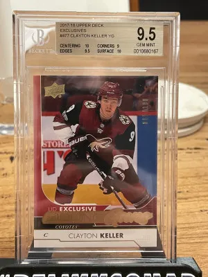 2017-18  Clayton Keller Young Guns Exclusives /100 BGS 9.5 (9.5 9 10 10) front