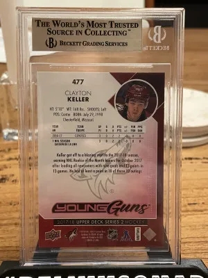 2017-18  Clayton Keller Young Guns Exclusives /100 BGS 9.5 (9.5 9 10 10) back