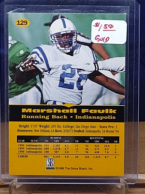 All Sports Marshall Faulk #129 PPF Gold back