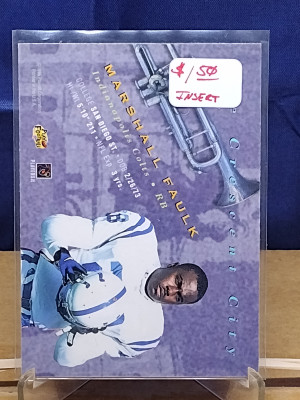 Playoff Marshall Faulk Card Show Insert back