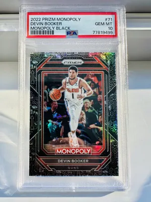 2022-23 Panini Prizm Monopoly Black Icon Devin Booker #71 SSP POP 15 front