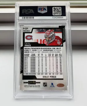 2020 OPC Carey Price P-T Preview Violet Pixels SSP POP 1 back