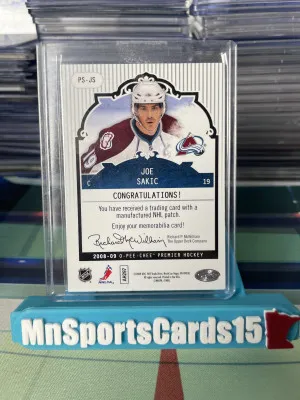 2008-09 UD O-Pee-Chee Premier Joe Sakic Premier Stitchings Hart Trophy and Stanley Cup Winner 05/75 #PS-JS back