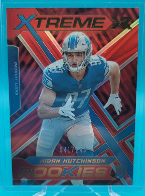 2022 Panini XR Xtreme Rookies Aidan Hutchinson Red /149 #XTR-12 RC Detroit Lions front