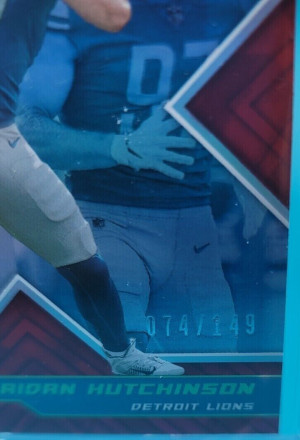 2022 Panini XR Rookie Expose Aidan Hutchinson Red /149 #RXP-19 RC Detroit Lions back