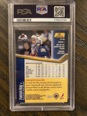 PATRICK ROY 1999 Topps Stadium Club Chrome 26 Refractor PSA 8 - COL Avalanche back