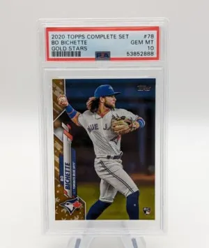 Bo Bichette 2020 Topps Complete Set Baseball Gold Stars SP RC #78 PSA 10 front
