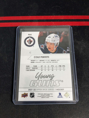 2021-22 Upper Deck Series 2 - Young Guns #466 Cole Perfetti (RC) back