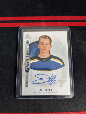 2020-21 SP Authentic Future Watch Auto Joel Hofer Rookie /999 #231 front