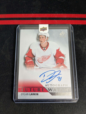 2015-16 SP Authentic Future Watch Auto /999 Dylan Larkin **UD SEALED** front