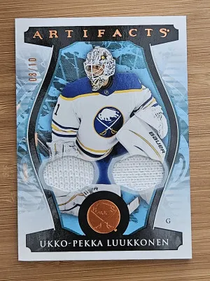 23-24 Artifacts Upper Deck Ukko-Pekka Luukkonen Patch 8/10 front