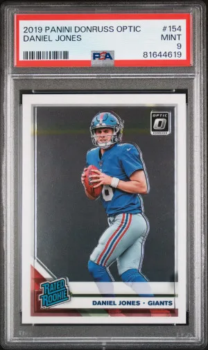 2019 Panini Donruss Optic Daniel Jones #154 PSA 9 front
