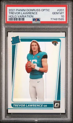 2021 Trevor Lawrence Donruss Optic Holo Variation front