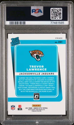 2021 Trevor Lawrence Donruss Optic Holo Variation back