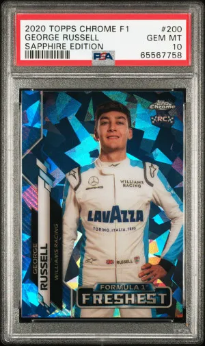 2020 Topps Chrome F1 George Russell Sapphire Edition front