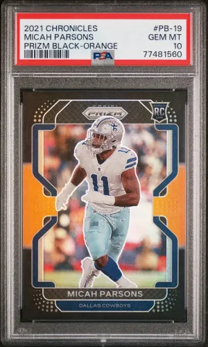 2021 Chronicles Micah Parsons Prizm Black - Orange front