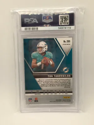 Tua Tagovailoa 2020 Panini Mosaic Reactive Green Prizm #203 Rookie RC PSA 10 back