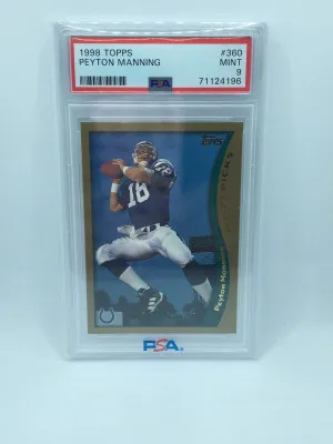 Peyton Manning 1998 Topps #360 PSA 9 MINT Rookie RC HOF front