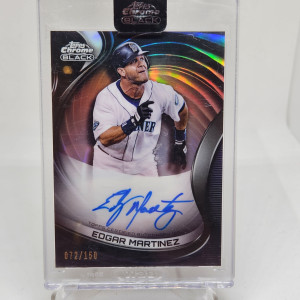 Edgar Martinez Auto Topps Chrome Black /150 front