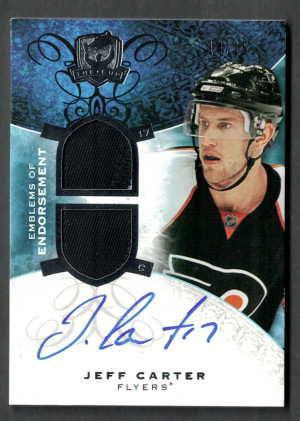 2008-09 Upper Deck The Cup Emblems Of Endorsements Autograph Patch Jeff Carter 14/15 front