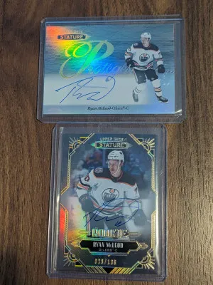 Ryan McLeod Auto Lot - Stature Rookie Auto /199 & Protege Auto front