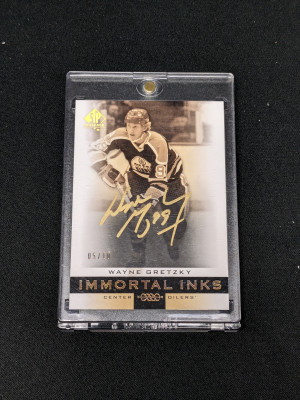 2012-13 SP Authentic Gretzky Immortal Ink Gold Ink /10 #INK-WG front