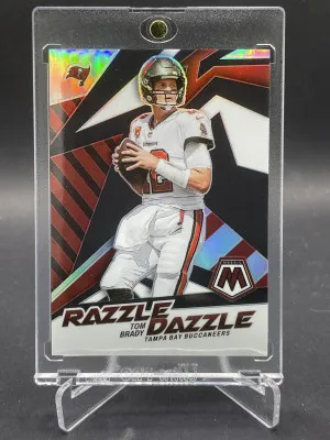 2022-23 Panini Mosaic Tom Brady Razzle Dazzle SSP Case Hit front