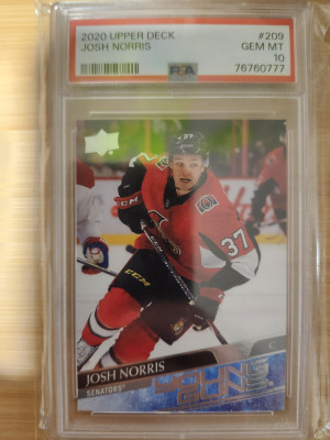 20-21 UD Young guns Josh Norris PSA 10 front