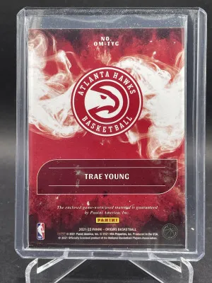 2021-22 Panini Origins Origins Memorabilia Red /49 Trae Young #OM-TYG back
