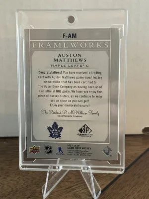 Auston Matthews Frameworks back