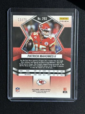 2021 Mosaic Patrick Mahomes II Super Bowl MVPs No Huddle Blue Prizm back