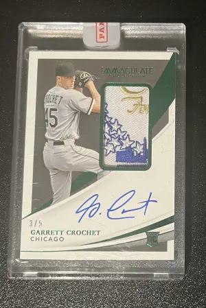 2021 Panini Immaculate Garrett Crochet RPA /5 front