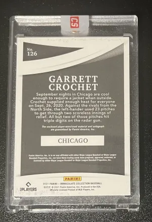 2021 Panini Immaculate Garrett Crochet RPA /5 back