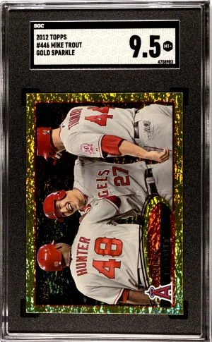 2012 Topps #446 Mike Trout Gold Sparkle SGC 9.5 front