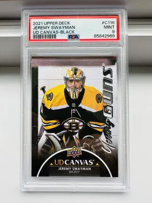 🔥 2021 Upper Deck Young Guns Rookie Jeremy Swayman Canvas BLACK front