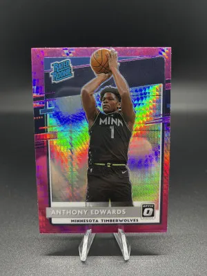 2020-21 Donruss Optic Rated Rookie Anthony Edwards Hyper Pink front