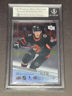 2020-21 UpperDeck Tim Stutzle Clear Cut Young Guns Rookie RC back