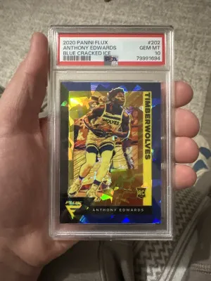 Anthony Edwards flux blue cracked ice rookie front