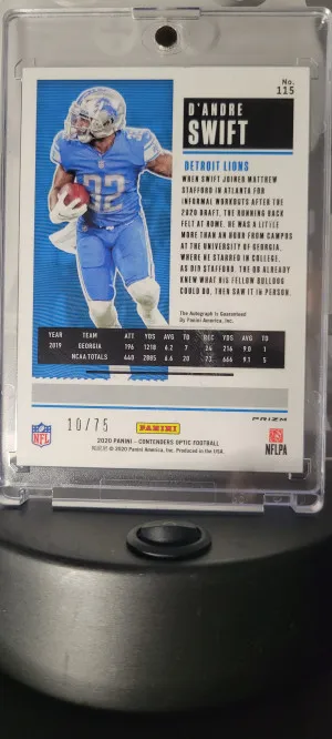 2020 Contenders Optic D'Andre Swift Rookie Ticket Auto /75 back