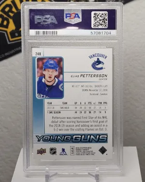 Elias Pettersson 2018-19 Upper Deck Young Guns Rookie RC PSA 10 back
