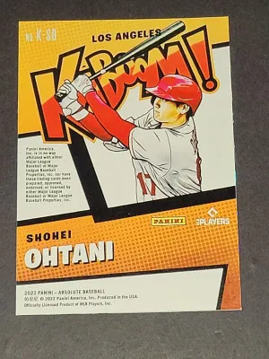2022 Panini Absolute Baseball Shohei Ohtani Kaboom back