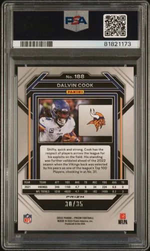 2022 Panini Prizm Dalvin Cook #188 PSA 10 back