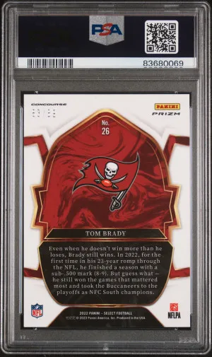 2022 Panini Select Tom Brady #26 PSA 10 back