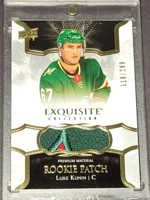 2017-18 Upper Deck Exquisite Luke Kunin Rookie Patch RC front