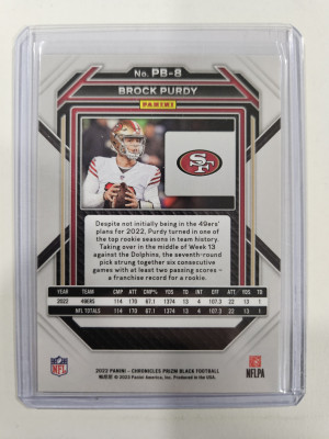 2022 chronicles Prizm Black Brock Prudy back