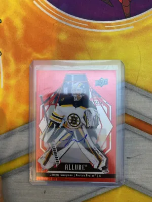 Jeremy Swayman Red Rainbow Auto front