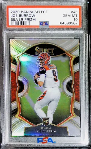Joe Burrow 2020 Select Concourse Silver Prizm #46 PSA 10 RC Rookie Bengals front