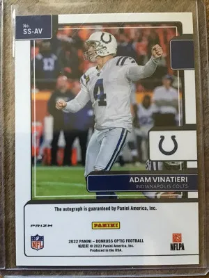 2022 Panini Optic Adam Vinatieri back
