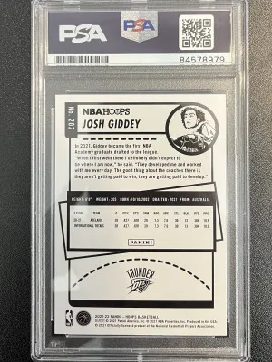 2021-22 Hoops Josh Giddey RC auto back